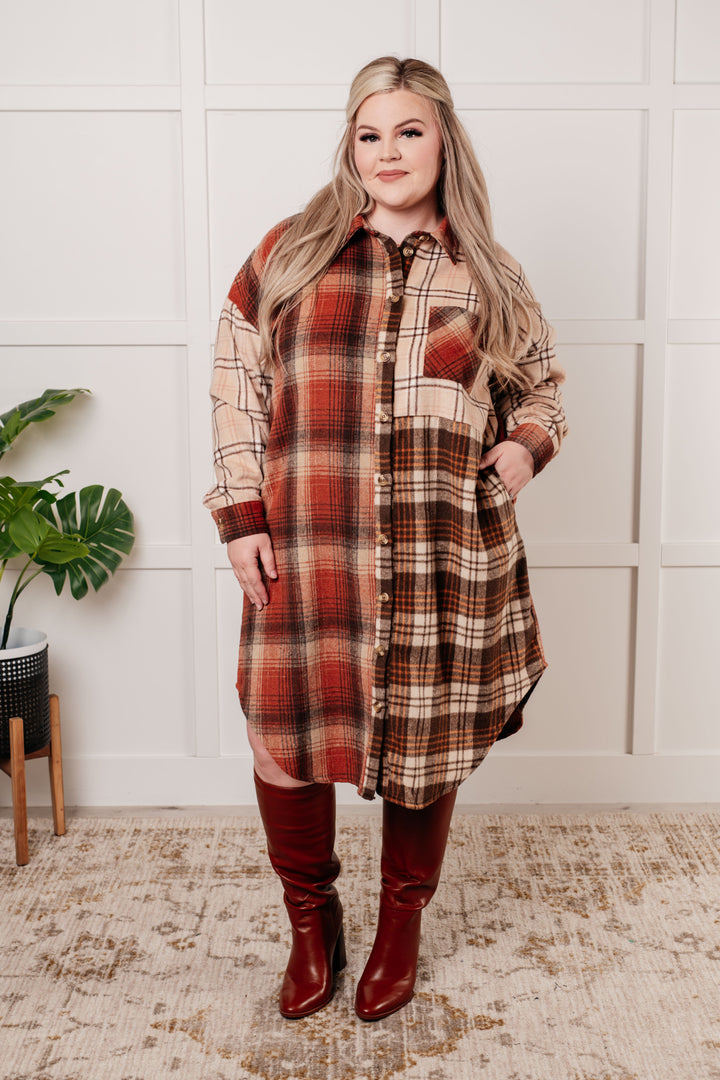 Fall Flannel Plaid Oversized Shacket (Small to 3xl)