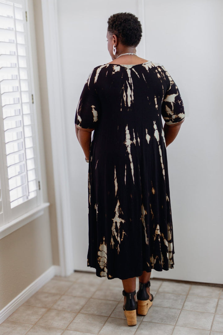 Reese (Tie-Dye Asymmetrical Maxi Dress) (Reg + Plus)