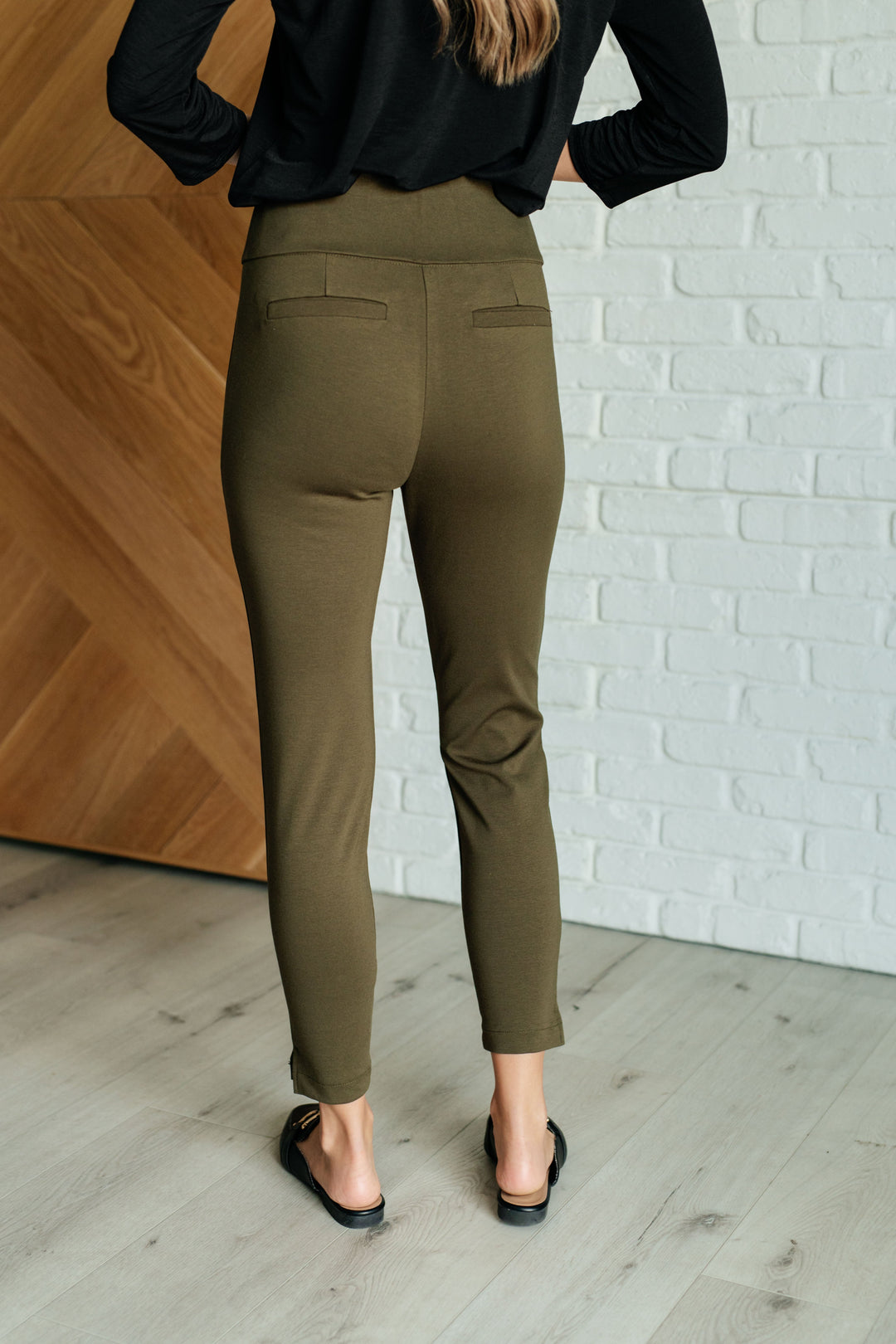 Keaton Crop Skinny Pants (Small to 3XL)(Olive)