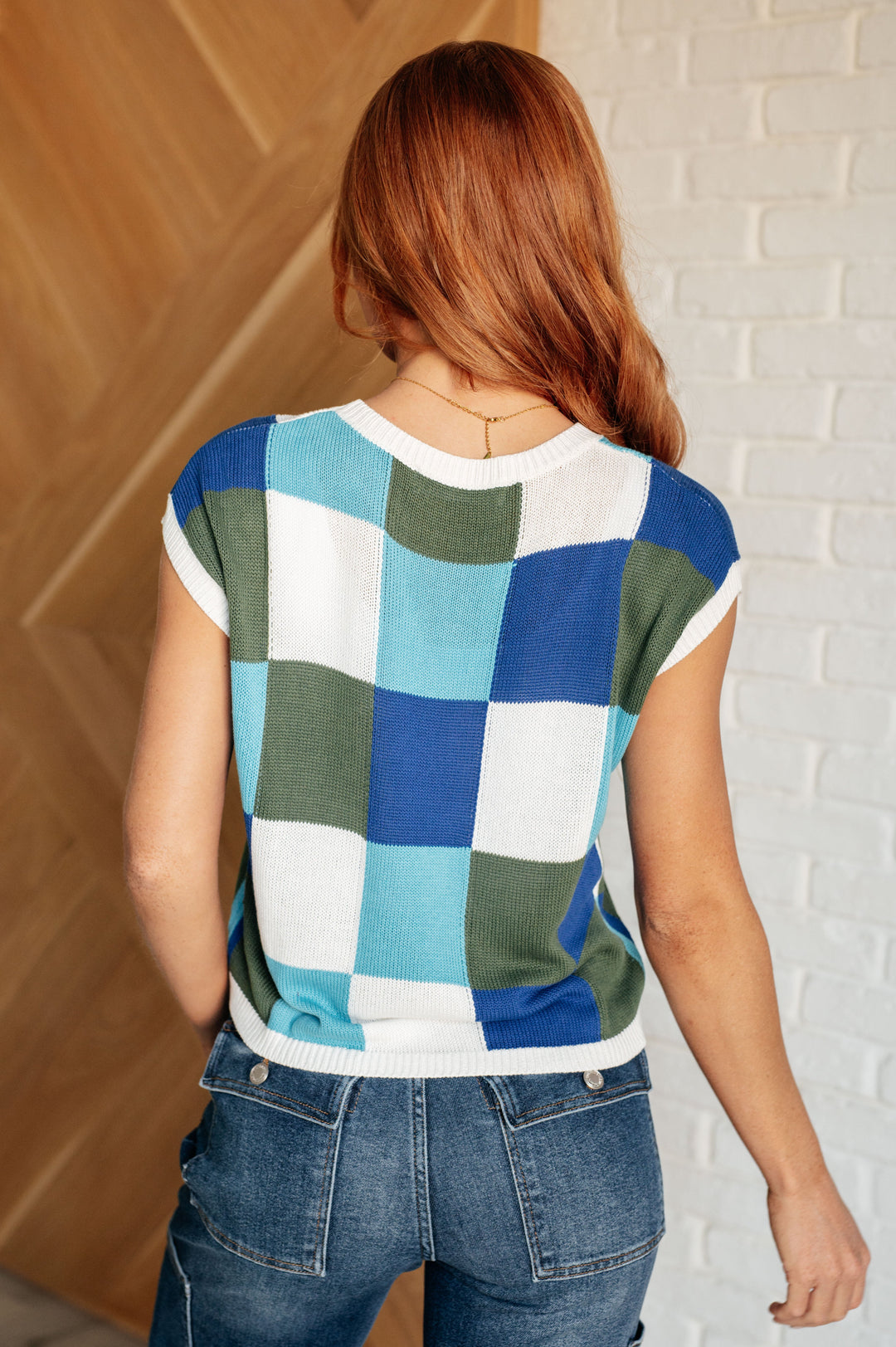 Sanita Checkered Sleeveless Sweater (Small to 3XL)