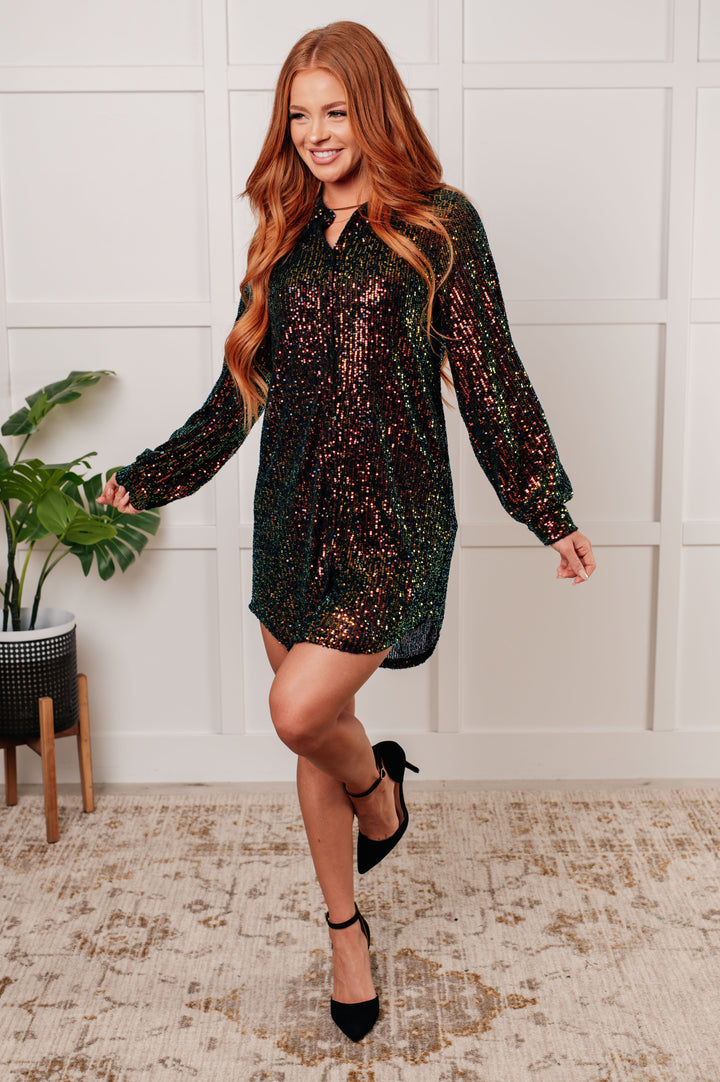 Suparstar Sequin Shirt Dress