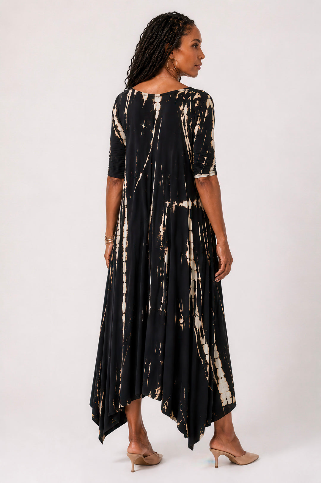 Tie-Dye Handkerchief Knit Maxi Dress