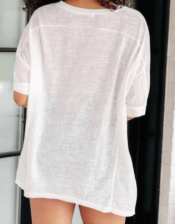 White Batwing Oversized Tunic