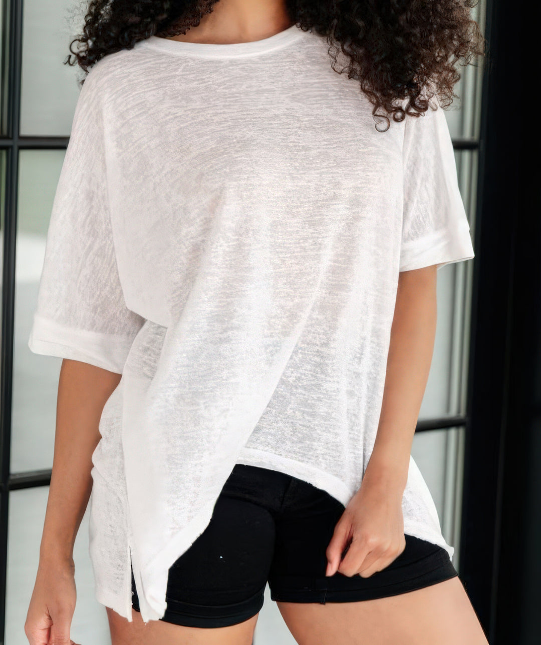 White Batwing Oversized Tunic
