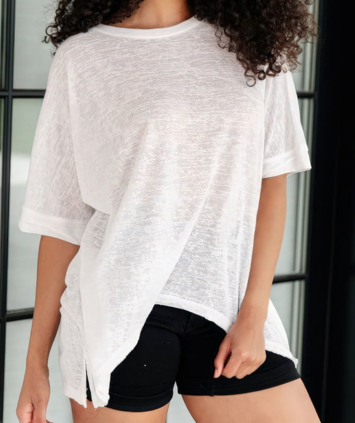 White Batwing Oversized Tunic