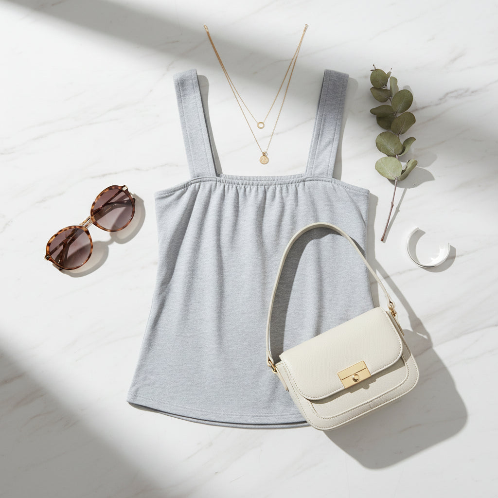 Ribbed Sweetheart Neckline Tank