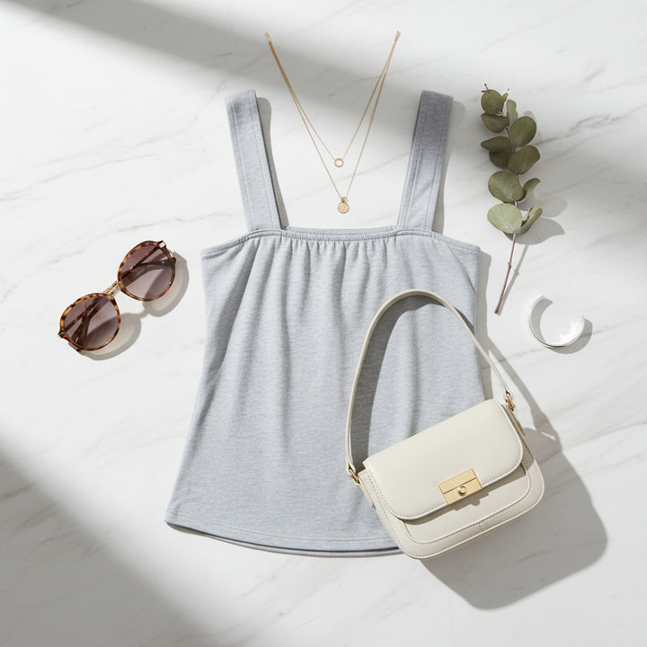 Ribbed Sweetheart Neckline Tank