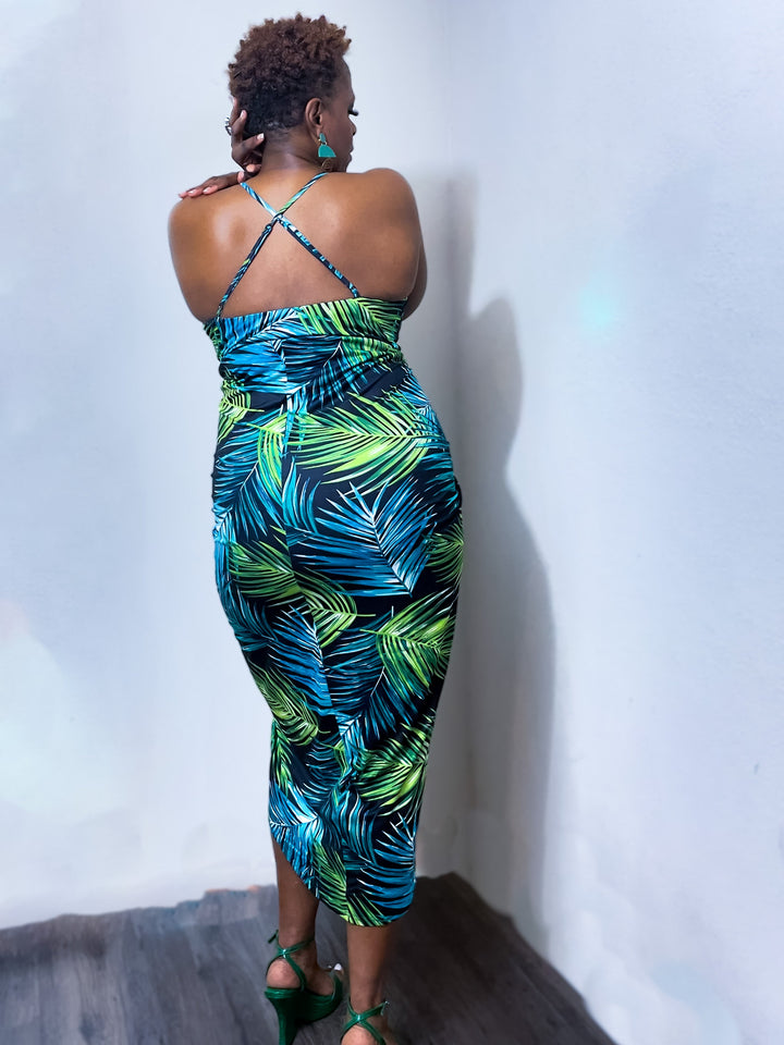 Palm Paradise Cami Dress (Plus Size)