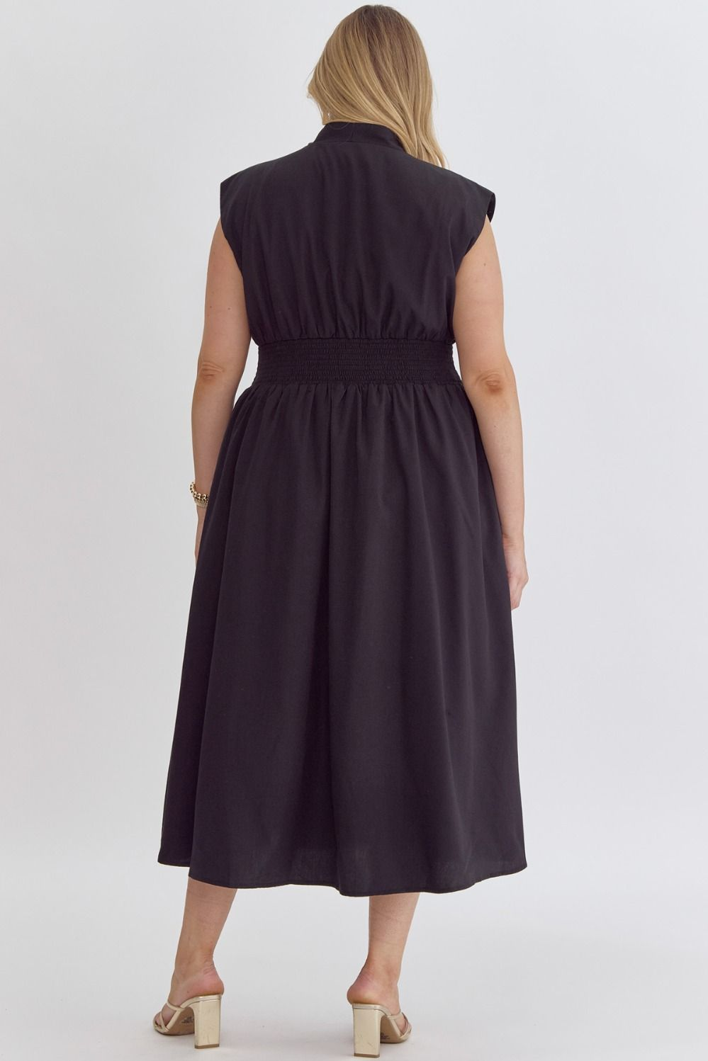 Krisette Midi Dress (Small to 2XL) (Black)