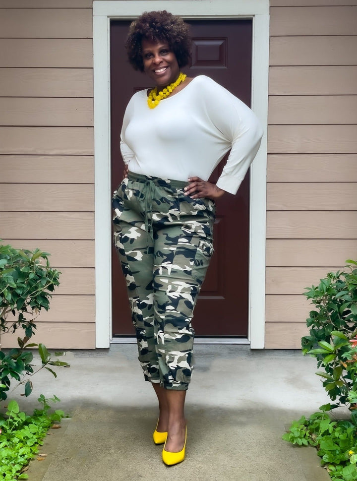 Camo Drawstring Joggers (Plus Size)